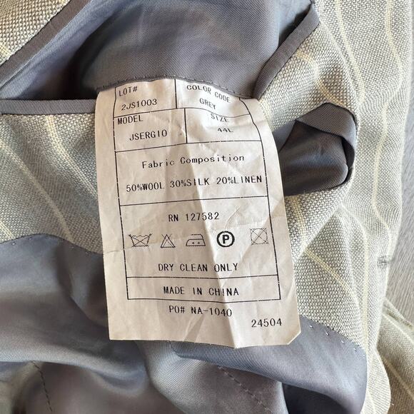 Gray Striped Men's Blazer - Picture 8 of 13